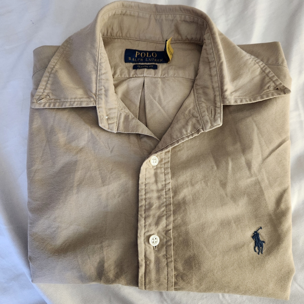 Polo by Ralph Lauren Men's Beige Dress Shirt